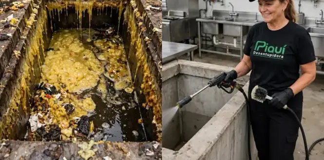 Caixa de Gordura - antes e depois