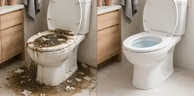 Vasos Sanitários - antes e depois